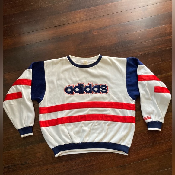 VINTAGE PRE-OWNED 1980’s ADIDAS CREWNECK MULTICOLOR COLOR BLOCK AMAZING CONDISH - Picture 9 of 16